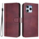For Honor 60 SE Line Splicing Buckle Retro Leather Phone Case(Wine Red) - 2