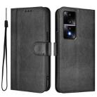 For Honor 80 GT Line Splicing Buckle Retro Leather Phone Case(Black) - 2