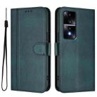 For Honor 80 GT Line Splicing Buckle Retro Leather Phone Case(Dark Green) - 2