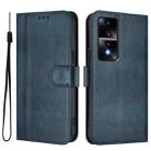For Honor 80 GT Line Splicing Buckle Retro Leather Phone Case(Dark Blue) - 2