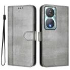 For Honor 90 Smart / X7b 4G / X7b 5G Global Line Splicing Buckle Retro Leather Phone Case(Grey) - 2