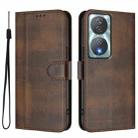 For Honor 90 Smart / X7b 4G / X7b 5G Global Line Splicing Buckle Retro Leather Phone Case(Brown) - 2