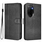 For Honor 100 Pro Line Splicing Buckle Retro Leather Phone Case(Black) - 2