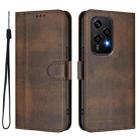 For Honor 200 Lite Global Line Splicing Buckle Retro Leather Phone Case(Brown) - 2