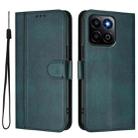 For Honor 200 Smart / Honor X7c 4G Line Splicing Buckle Retro Leather Phone Case(Dark Green) - 2