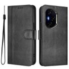 For Honor 300 Pro / Honor 300 Ultra Line Splicing Buckle Retro Leather Phone Case(Black) - 2
