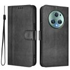 For Honor Magic5 Pro Line Splicing Buckle Retro Leather Phone Case(Black) - 2