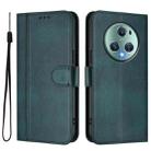 For Honor Magic5 Pro Line Splicing Buckle Retro Leather Phone Case(Dark Green) - 2