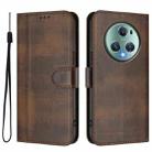 For Honor Magic5 Pro Line Splicing Buckle Retro Leather Phone Case(Brown) - 2