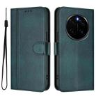 For Honor Magic7 Line Splicing Buckle Retro Leather Phone Case(Dark Green) - 2