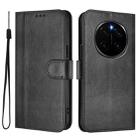 For Honor Magic7 Pro Line Splicing Buckle Retro Leather Phone Case(Black) - 2