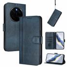 For Honor Magic7 Pro Line Splicing Buckle Retro Leather Phone Case(Dark Blue) - 1