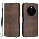 For Honor Magic7 Pro Line Splicing Buckle Retro Leather Phone Case(Brown) - 2