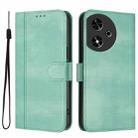 For Honor Play 50 Line Splicing Buckle Retro Leather Phone Case(Mint Green) - 2