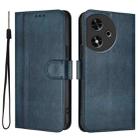For Honor Play 50 Line Splicing Buckle Retro Leather Phone Case(Dark Blue) - 2