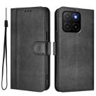 For Honor X5b / X5b Plus Line Splicing Buckle Retro Leather Phone Case(Black) - 2