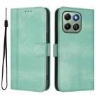 For Honor X6a / X6b Line Splicing Buckle Retro Leather Phone Case(Mint Green) - 2