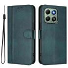 For Honor X6a / X6b Line Splicing Buckle Retro Leather Phone Case(Dark Green) - 2