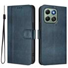 For Honor X6a / X6b Line Splicing Buckle Retro Leather Phone Case(Dark Blue) - 2