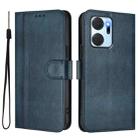 For Honor X7a / Honor Play7T Line Splicing Buckle Retro Leather Phone Case(Dark Blue) - 2