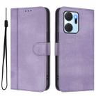 For Honor X7a / Honor Play7T Line Splicing Buckle Retro Leather Phone Case(Purple) - 2