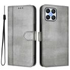 For Honor X8 5G / X6 4G / X6s / 70 Lite Global Line Splicing Buckle Retro Leather Phone Case(Grey) - 2