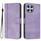 For Honor X8 5G / X6 4G / X6s / 70 Lite Global Line Splicing Buckle Retro Leather Phone Case(Purple) - 2