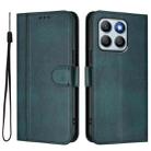 For Honor X8b 4G Global Line Splicing Buckle Retro Leather Phone Case(Dark Green) - 2