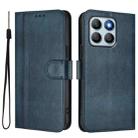 For Honor X8b 4G Global Line Splicing Buckle Retro Leather Phone Case(Dark Blue) - 2