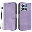 For Honor X8b 4G Global Line Splicing Buckle Retro Leather Phone Case(Purple) - 2