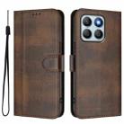 For Honor X8b 4G Global Line Splicing Buckle Retro Leather Phone Case(Brown) - 2