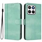 For Honor X8c 4G Global Line Splicing Buckle Retro Leather Phone Case(Mint Green) - 2