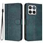 For Honor X8c 4G Global Line Splicing Buckle Retro Leather Phone Case(Dark Green) - 2