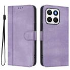 For Honor X8c 4G Global Line Splicing Buckle Retro Leather Phone Case(Purple) - 2