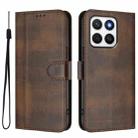 For Honor X8c 4G Global Line Splicing Buckle Retro Leather Phone Case(Brown) - 2