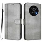 For Honor X9 4G / X9 5G / X30 5G Line Splicing Buckle Retro Leather Phone Case(Grey) - 2