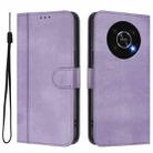 For Honor X9 4G / X9 5G / X30 5G Line Splicing Buckle Retro Leather Phone Case(Purple) - 2
