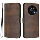 For Honor X9 4G / X9 5G / X30 5G Line Splicing Buckle Retro Leather Phone Case(Brown) - 2