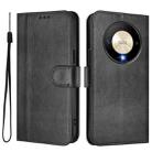 For Honor X9b / Honor Magic6 Lite 5G Line Splicing Buckle Retro Leather Phone Case(Black) - 2