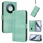 For Honor X9c Smart Global Line Splicing Buckle Retro Leather Phone Case(Mint Green) - 1