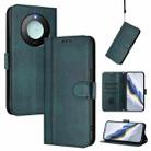 For Honor X9c Smart Global Line Splicing Buckle Retro Leather Phone Case(Dark Green) - 1