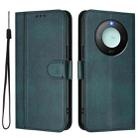 For Honor X9c Smart Global Line Splicing Buckle Retro Leather Phone Case(Dark Green) - 2