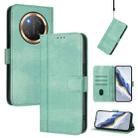 For Honor X9c / Magic7 Lite Line Splicing Buckle Retro Leather Phone Case(Mint Green) - 1