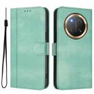 For Honor X9c / Magic7 Lite Line Splicing Buckle Retro Leather Phone Case(Mint Green) - 2