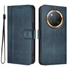 For Honor X9c / Magic7 Lite Line Splicing Buckle Retro Leather Phone Case(Dark Blue) - 2