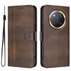 For Honor X9c / Magic7 Lite Line Splicing Buckle Retro Leather Phone Case(Brown) - 2