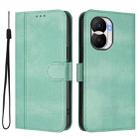 For Honor X40i Line Splicing Buckle Retro Leather Phone Case(Mint Green) - 2