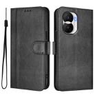 For Honor X40i Line Splicing Buckle Retro Leather Phone Case(Black) - 2