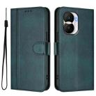 For Honor X40i Line Splicing Buckle Retro Leather Phone Case(Dark Green) - 2