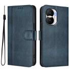 For Honor X40i Line Splicing Buckle Retro Leather Phone Case(Dark Blue) - 2
